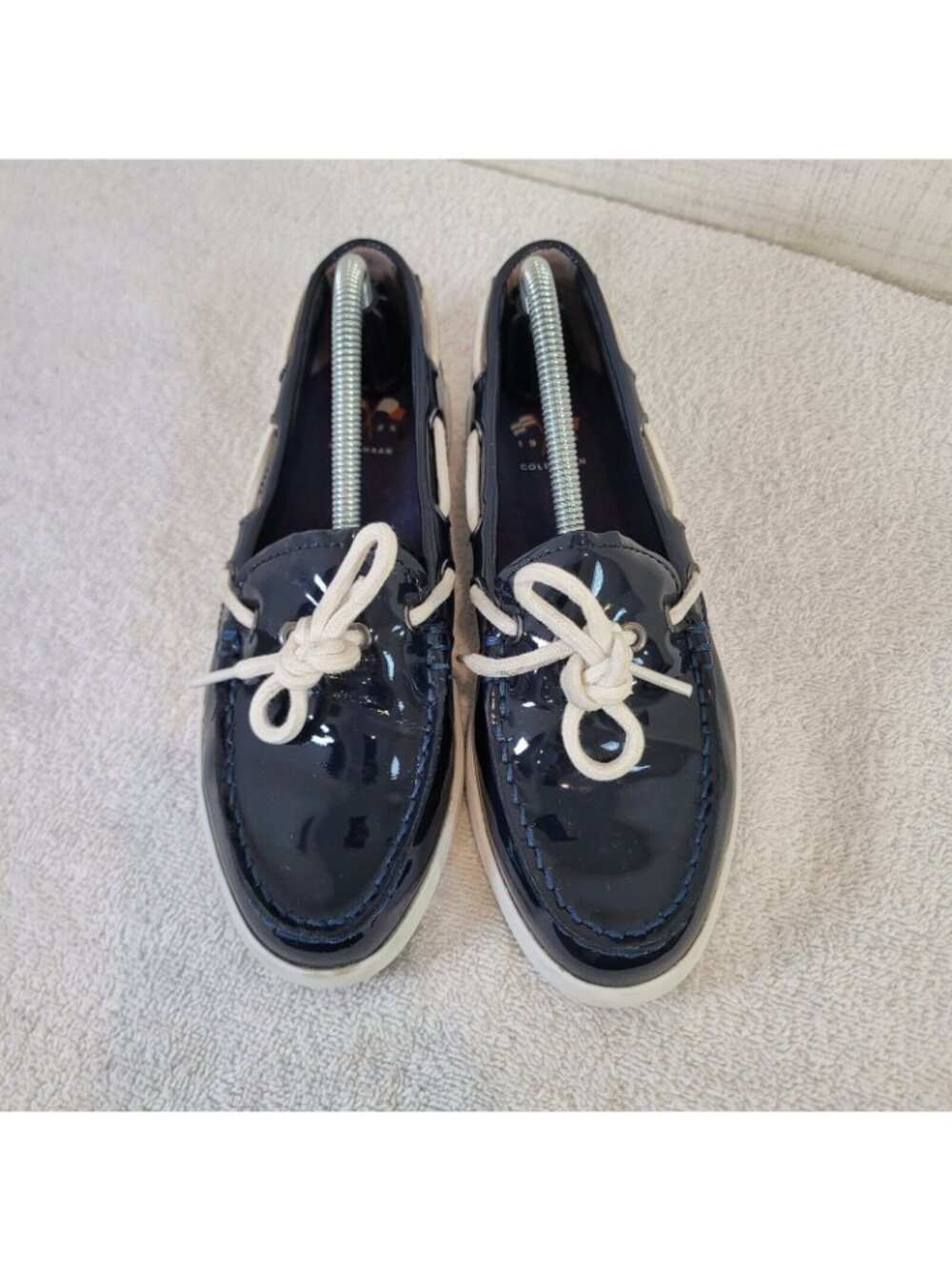 Cole Haan Boat Shoes Womens 6B Regatta Slip On W05747 Black Patent Leather - Picture 3 of 10